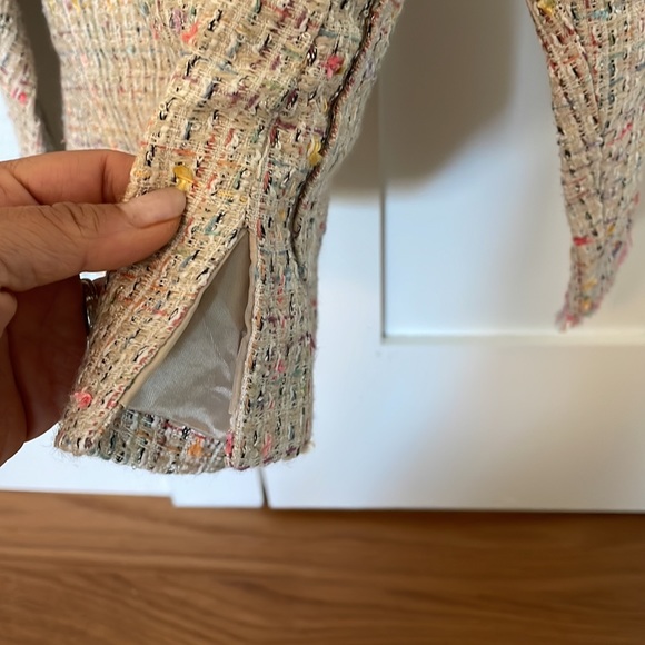 NWOT Sweet Jane pastel and cream tweed blazer, size 4/5 - Picture 5 of 6
